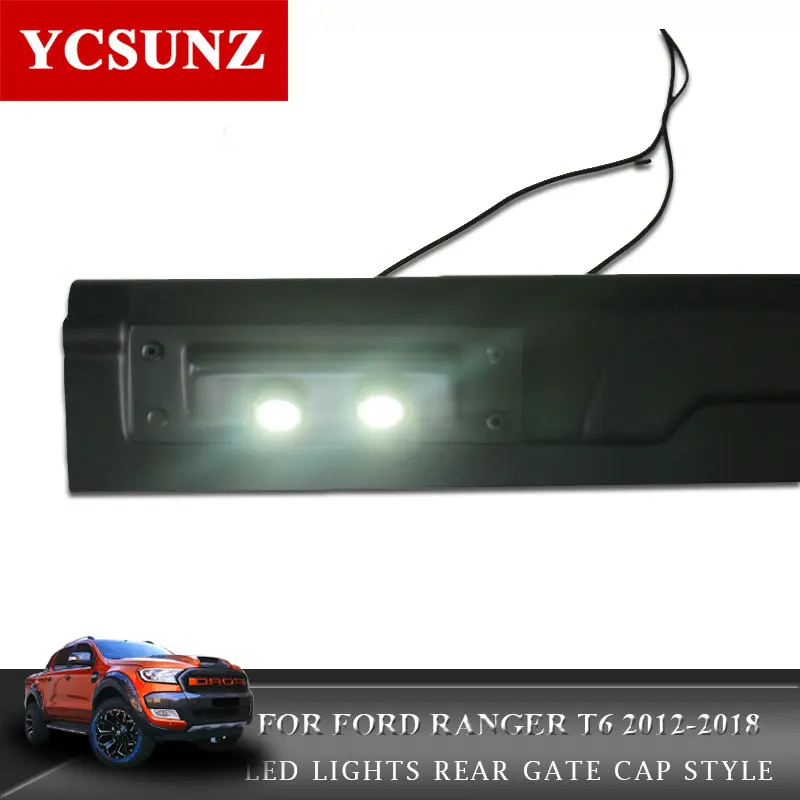 Отделка задних ворот грузовика со светодиодом для Ford Ranger T6 T7 T8 2012 2013 2014 2015 2016 2017 2018