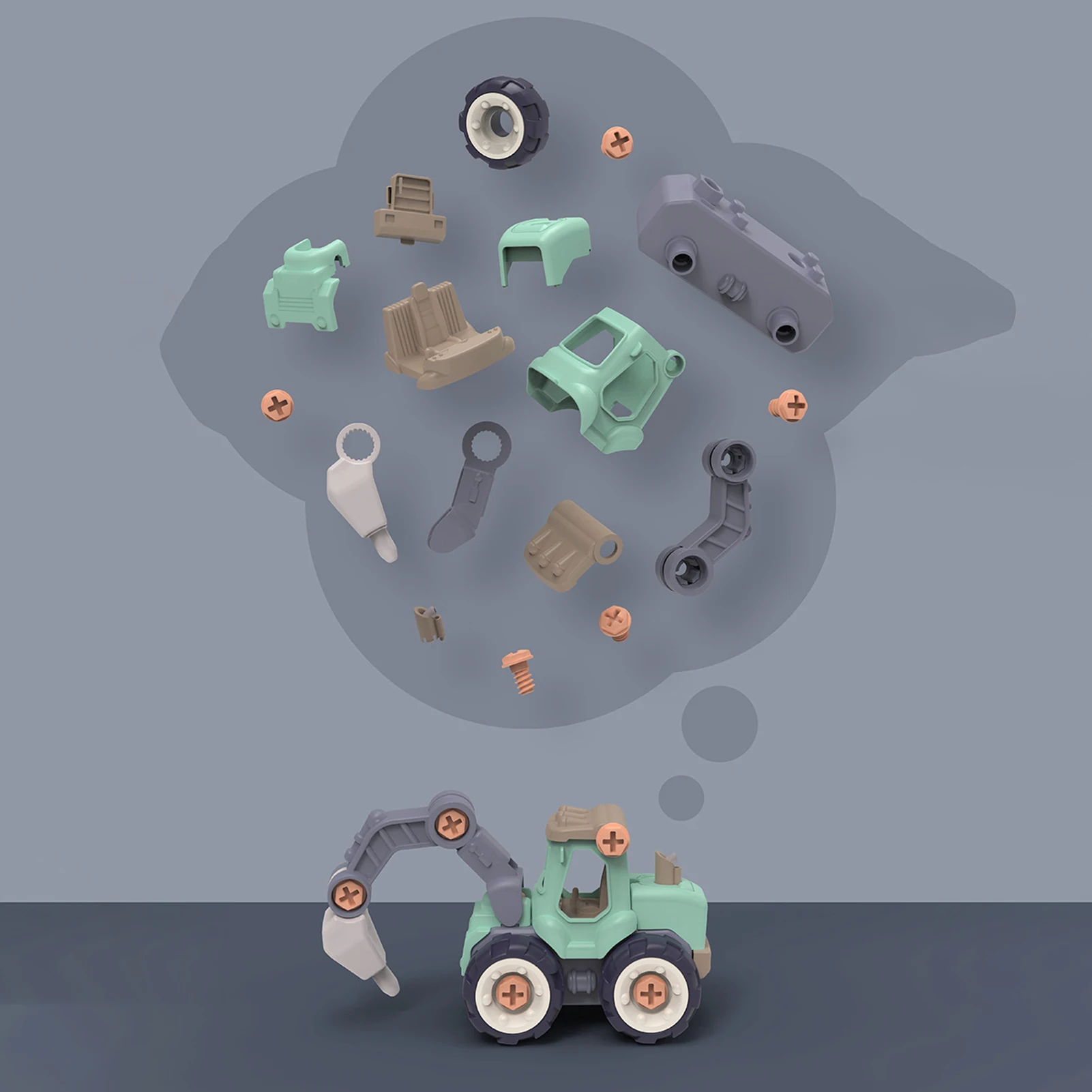 Сборный бульдозер DIY разборка гаек инженерный грузовик экскаватор модель