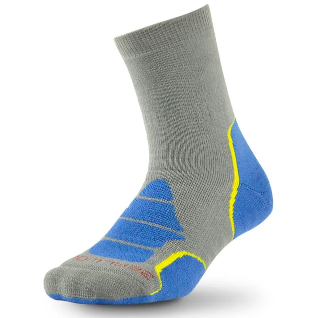 Носки из мериносовой шерсти, ZEALWOOD Athletic cushit Crew hiking& походные носки, 1/3 пар - Цвет: 1 pair gray blue
