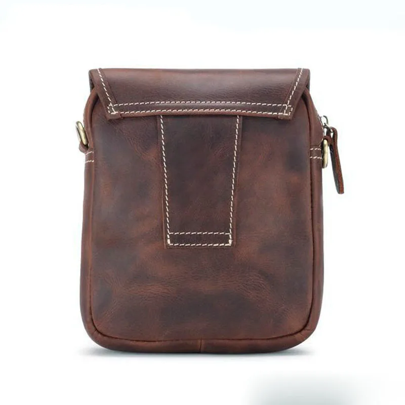 Мужская поясная сумка из натуральной кожи Fanny повседневная на ремешке для