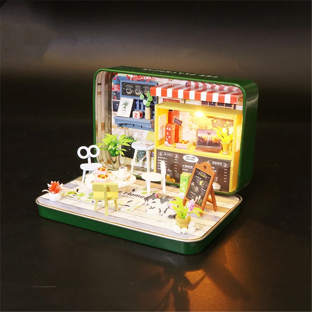 Миниатюрная деревянная коробка пазл для театра кукольный домик сделай сам