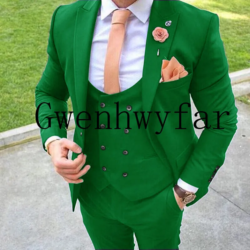 Новый дизайн 2018 элегантная брендовая Slim Fit для костюм Для мужчин комплект из 3