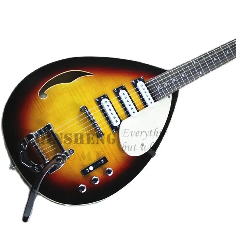 

Заводская изготовленная на заказ электрогитара, бас, гитара VO, полупустотелый корпус Sunburst Water drop, мост Tremolo