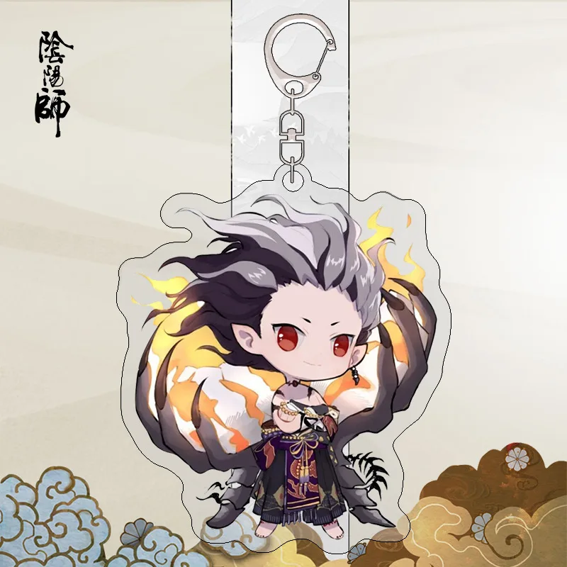 

New Fashion Onmyoji Eight Qi Snake key Chain Acrylic High Quality Children's Birthday Toy Gift Car key Chains Christmas Gift