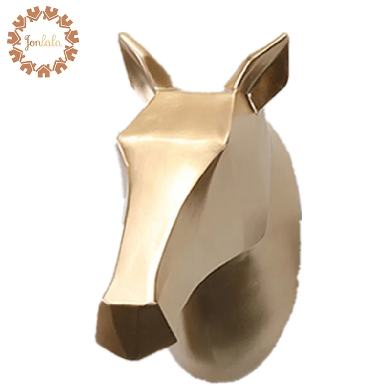 

Geometry 3D Gold Painting Horse Head Wall Decoration Hanging Wall Animal Head Resin Pendant Resin Wall Ornaments , Best Gift