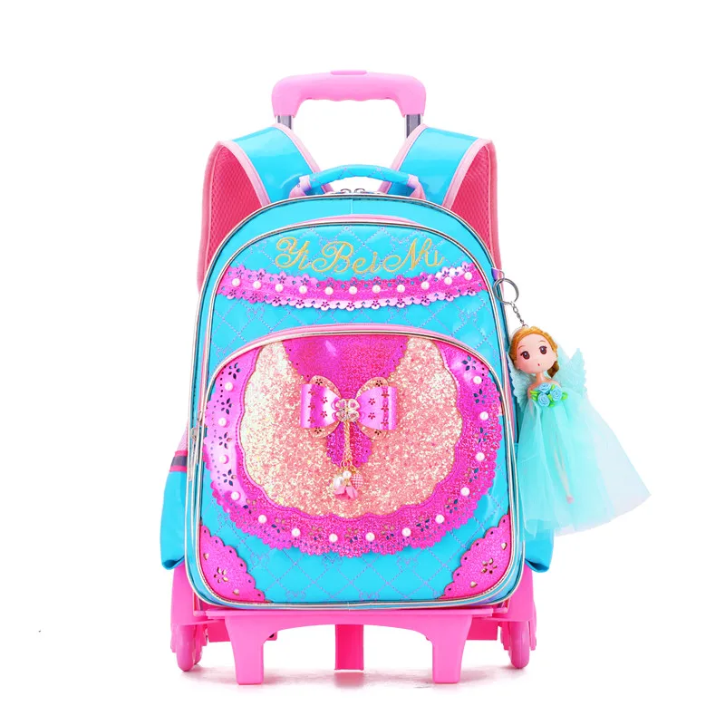 Детские школьные ранцы на колесиках для девочек модные съемные