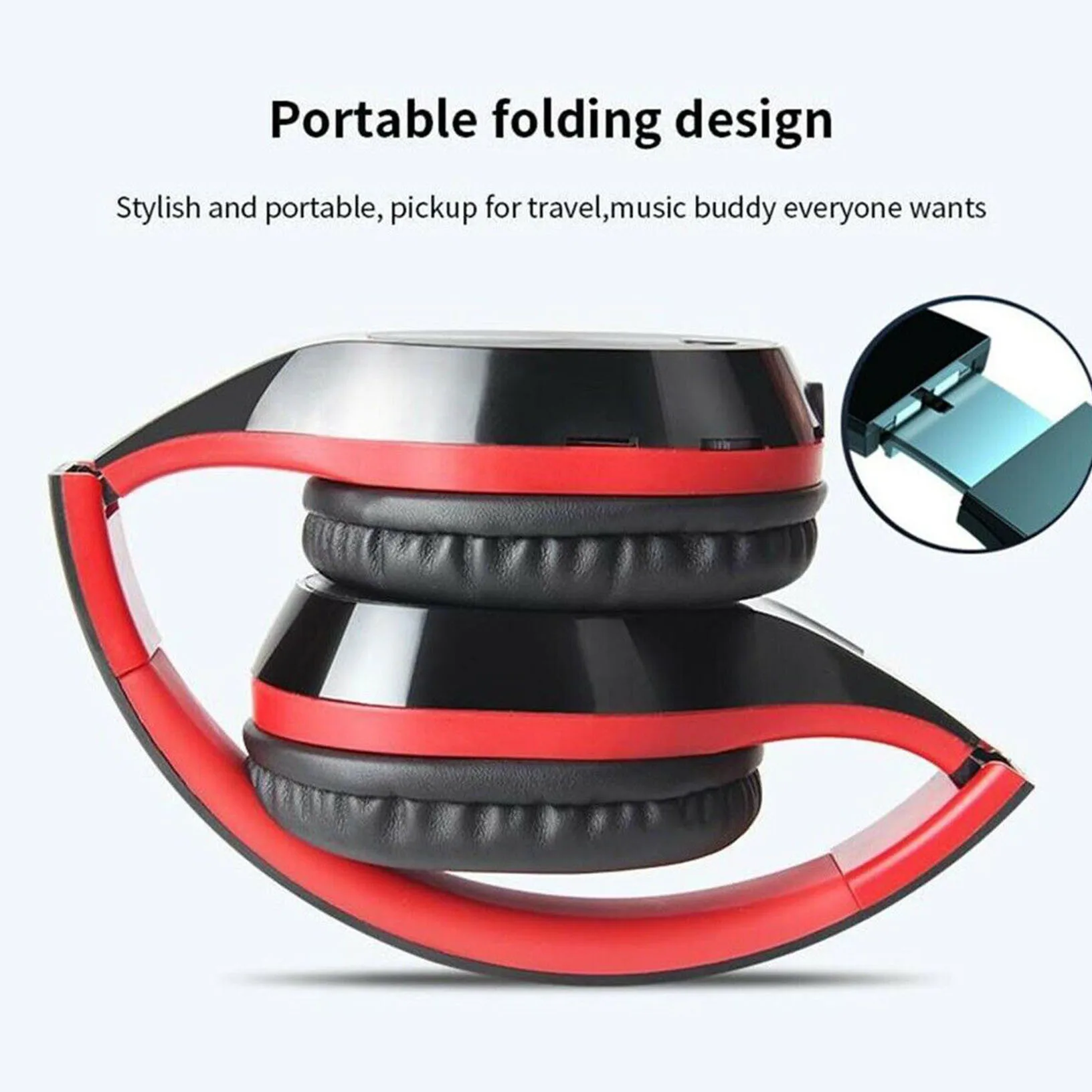 

Wireless Bluetooth Headphones Foldable Stereo Earphones Super Bass Headset Mic