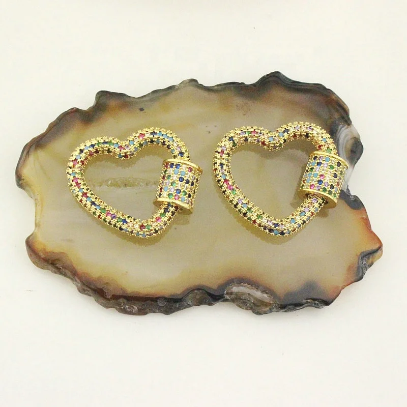 5 шт./лот застежка в форме сердца из кубического циркония аксессуары с