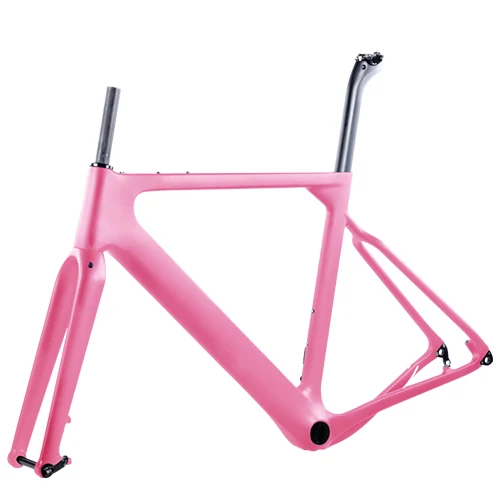 full pink BXT Заводской магазин T800 карбоновая дорога MTB гравий рама велосипеда через мост дисковый тормоз DI2 циклокросс гравий набор углеродных велосипедов - Цвет: full pink