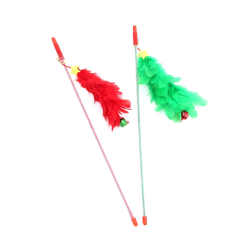 

Interactive Cat Feather Toy Cat Teaser Stick With Bells Wand Cat Toy For Indoor Cats Kitten Play Chase Exercise