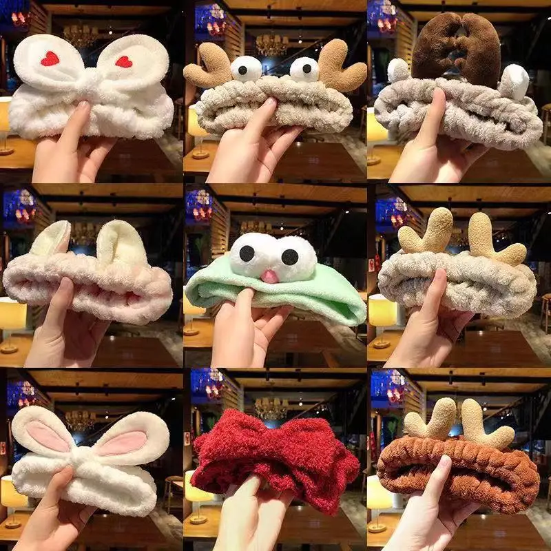 

Autumn Winter Headwear Women Bow Hair Band Kawaii Hair Clasp Cute Hairpin Korean Style Scrunchie Wash Face Lady Headwrap