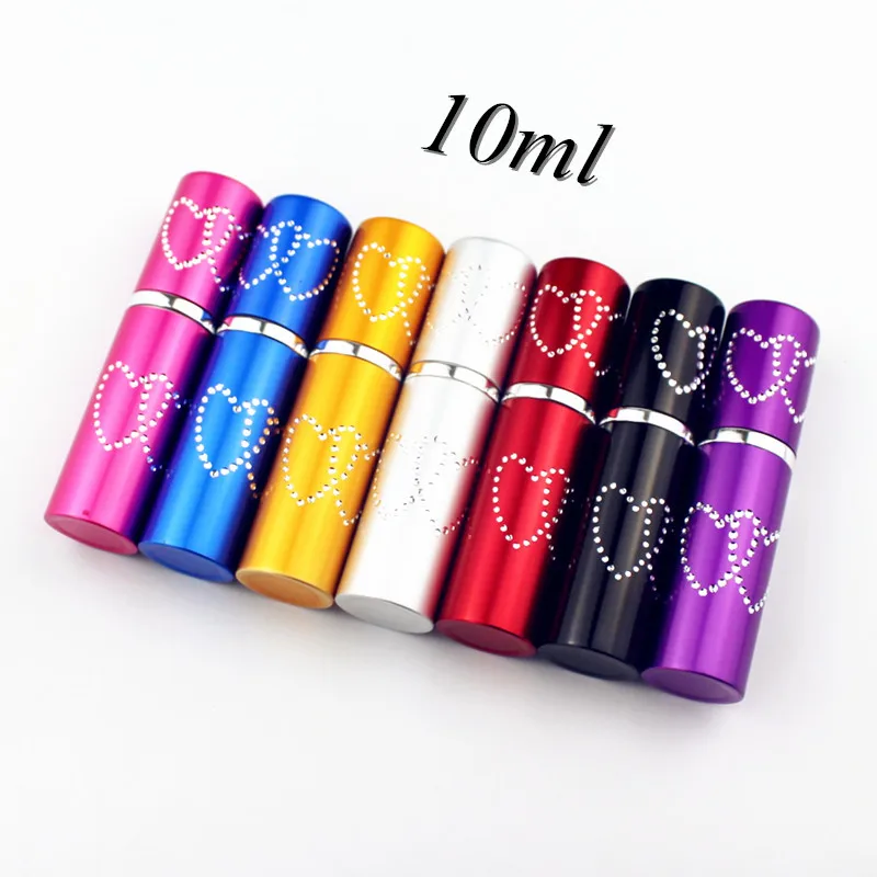 

Travel glass perfume bottle aluminum atomizer fillable empty bottle portable metal sprayer 10ML