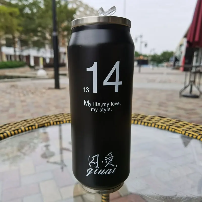 Black 14 Abay Lovers кружка креативная нержавеющая сталь термос чашка бутылка вакуумная колба солома кофе термосы банки чашки термо банки - Цвет: Black 14