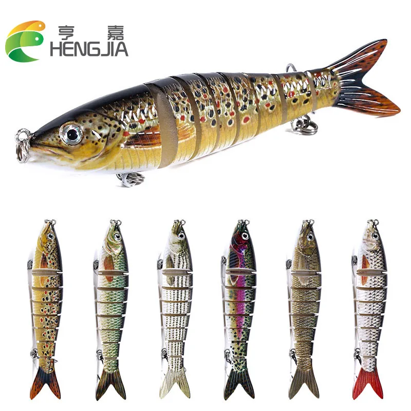 HENGJIA 12.5cm 22g Fishing Wobbler 8 Segments Artificial Hard Bait Multi Jointed Swimbait Fishing Lure Tackle