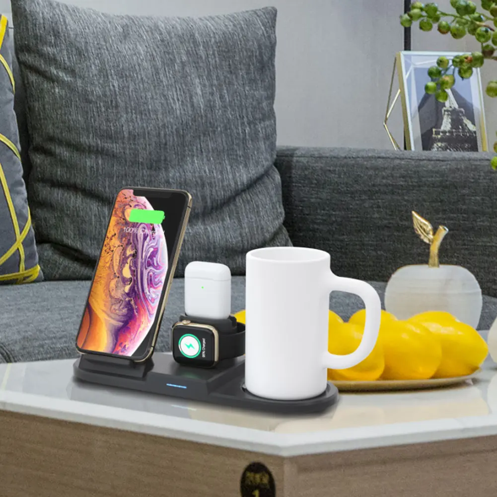 

Multifunction Qi Wireless Charger with Intelligent Thermostat Cup for Airpods iPhones Watch C66