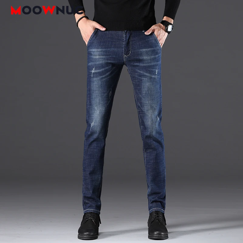 

Джинсовые брюки мужские тренировочные брюки уличная прямая хип-хоп эластичные джинсы повседневные брюки осенние мужские однотонные тонки...