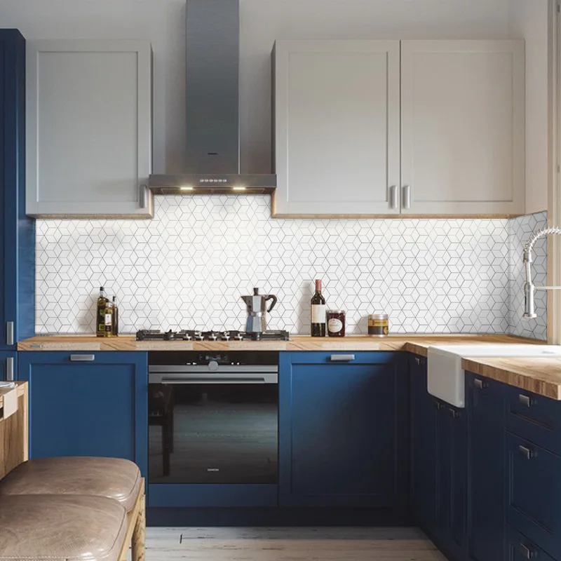 10 шт./компл. Современная Наклейка на стену белая мозаика ПВХ плитка наклейка