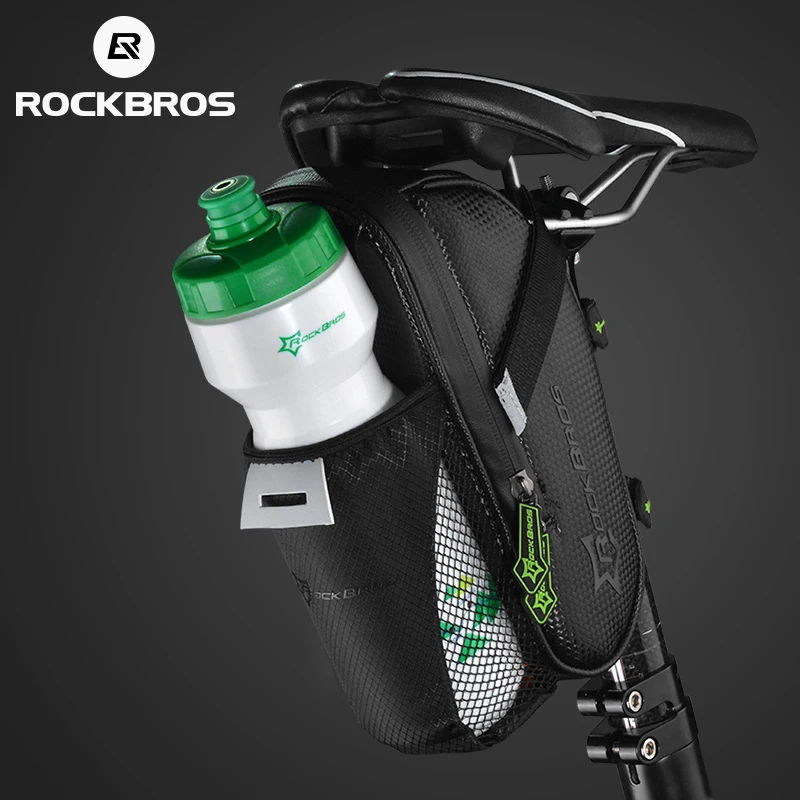 

Велосипедная задняя Сумка ROCKBROS с карманом для бутылки для воды, водонепроницаемая Велосумка на седло, светоотражающий мешочек, велосипедны...