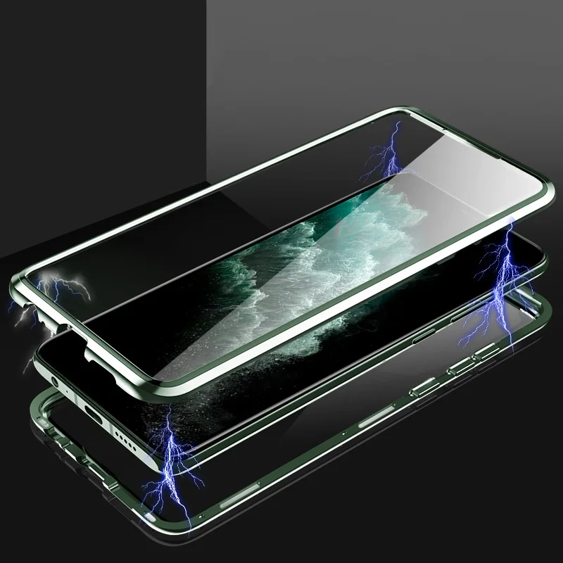 Магнитный чехол для iPhone 11 X Xr Xs Max 6 6s 7 8 Plus, противоударный чехол для iPhone 11 Pro Max, задняя крышка из закаленного стекла