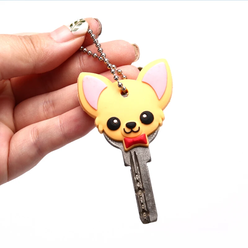 1 шт. Силиконовое кольцо для ключей крышка головы чехол с изображением собаки