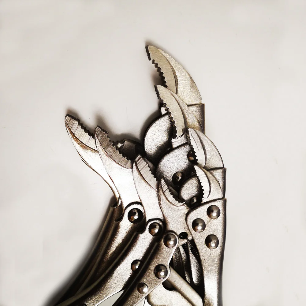 Зажимные плоскогубцы 4/5/7/10 дюйма регулируемые тиски с круглым носом изогнутые