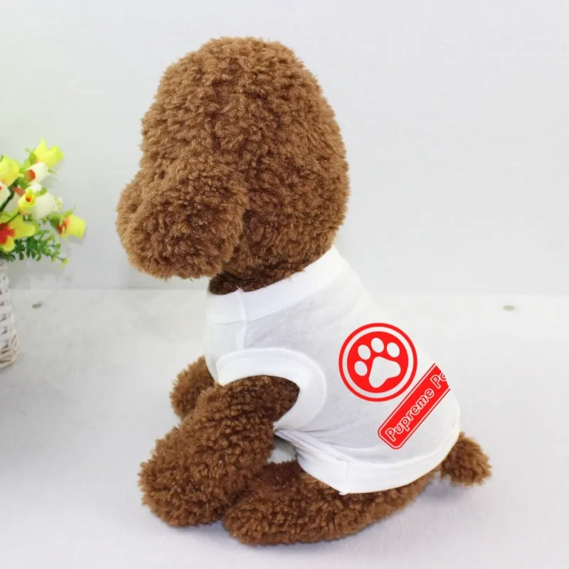 Одежда для собак летняя футболка с принтом домашних животных маленьких и средних