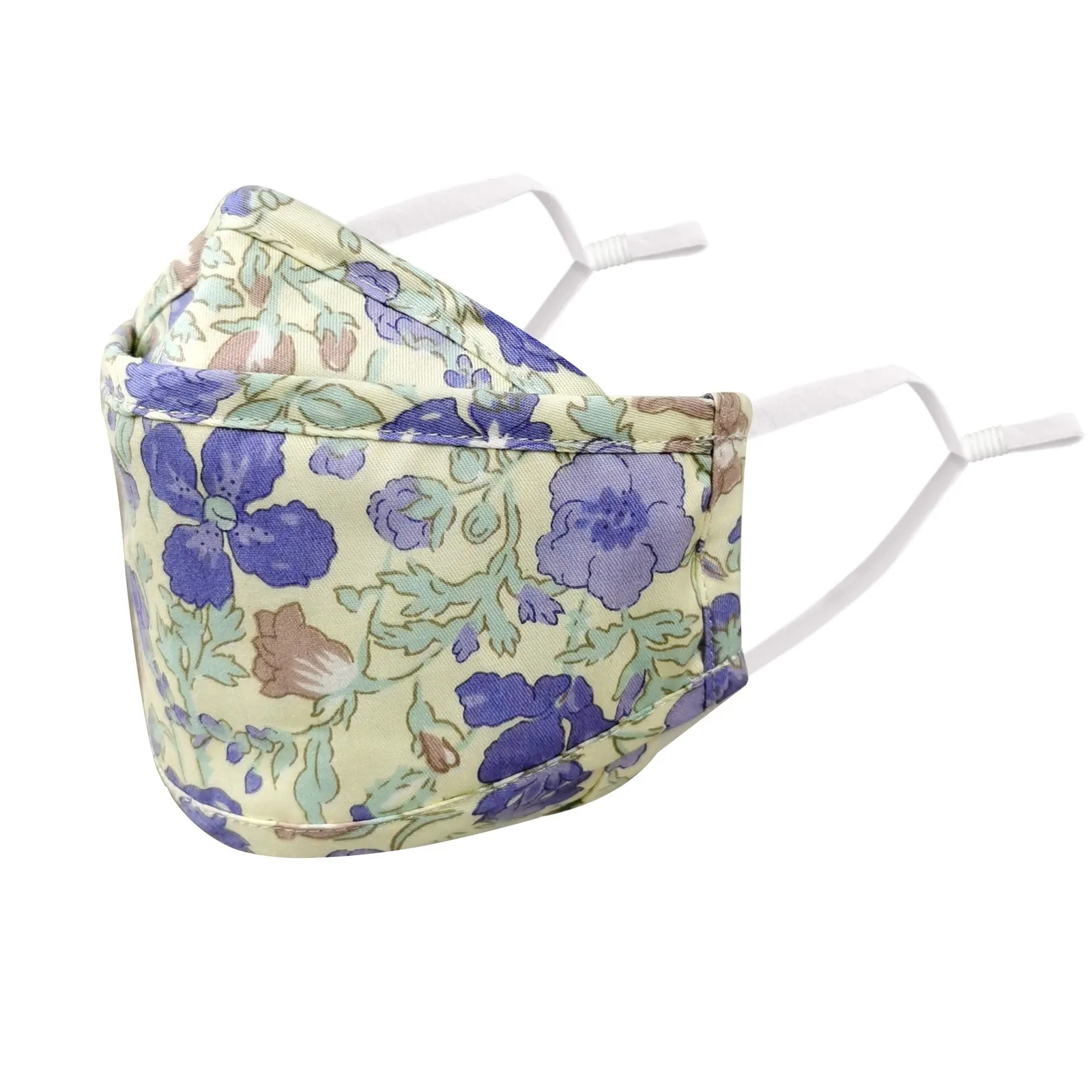 Маска унисекс хлопковая для лица многоразовая моющаяся с цветочным рисунком