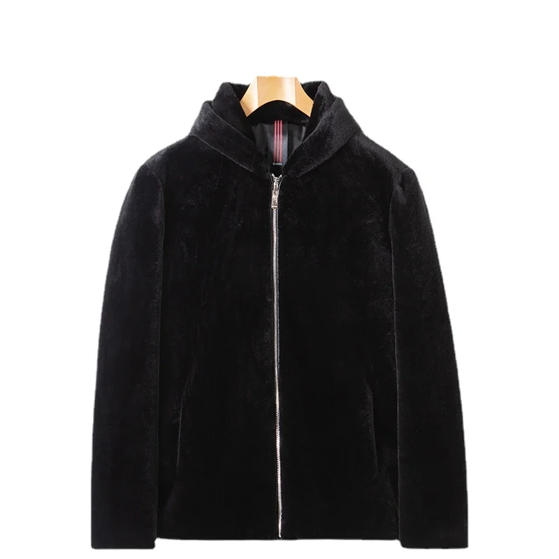 

Новинка Осень-зима 2021 Мужская утолщенная шуба из искусственного меха норки с отложным воротником мужская куртка с цельным норковым лацкано...