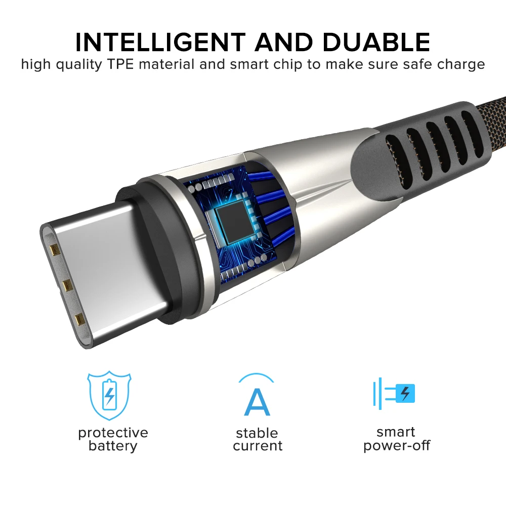 1 м type-C USB кабель для быстрой зарядки samsung Xiaomi Android Синхронизация данных USBC шнур