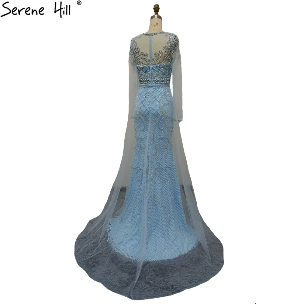Женское вечернее платье Serene Hill мусульманское синее роскошное со съемным шлейфом
