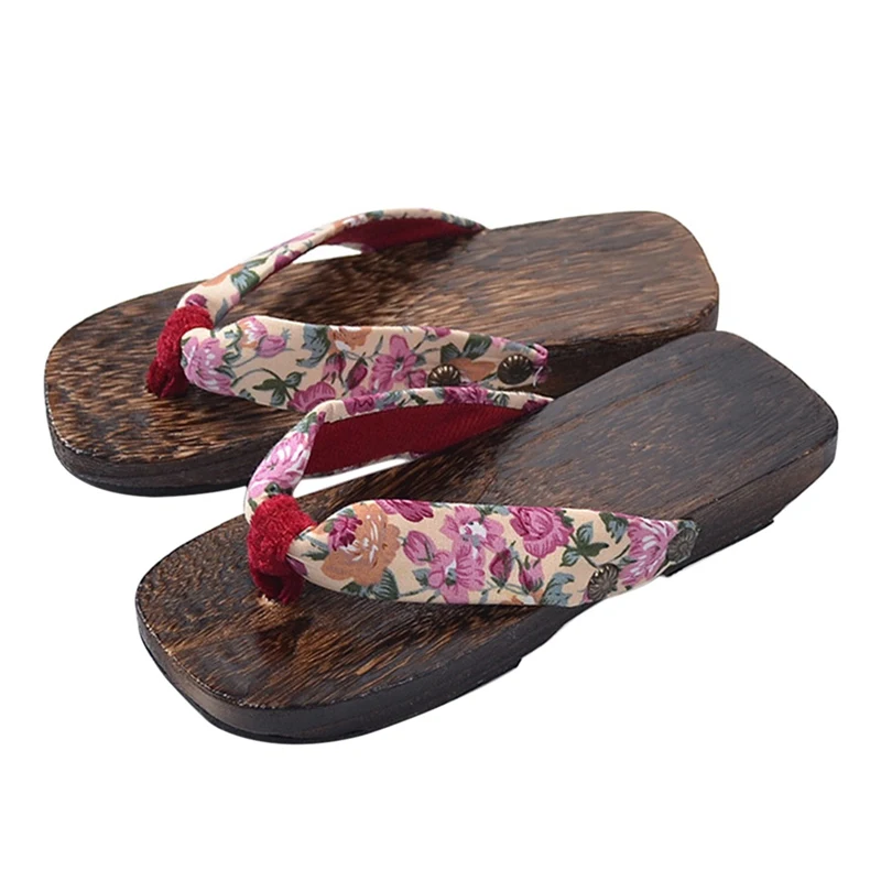 Модные японские гэта Сабо детские деревянные Вьетнамки шлепанцы летние сандалии