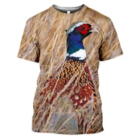 3d print harajuku t shirt summer animal hunting partridge bird fashion casual mens tshirt chukar short sleeve streetwear unise