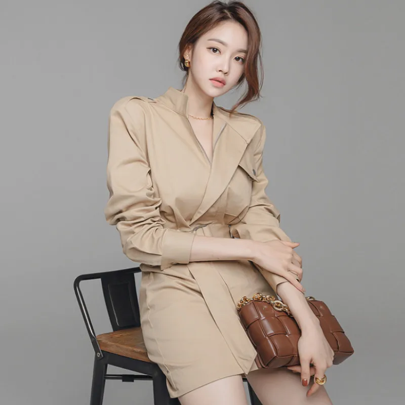 

Spring And Autumn New Style Waist Slimming Mature Chic Women's Irregular Suit Dress