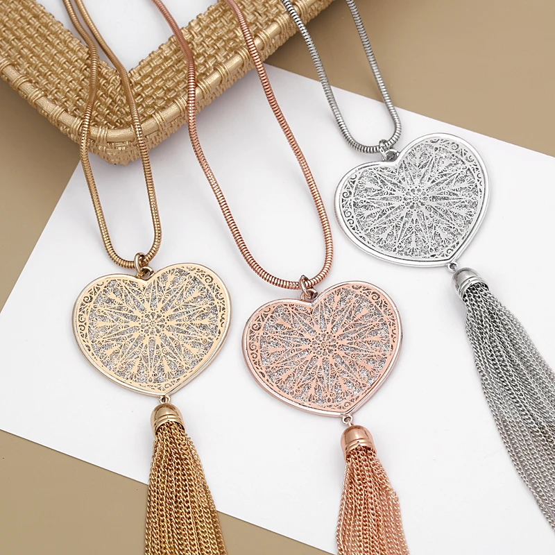 Женское длинное ожерелье ZOSHI цепочка золотого цвета с подвеской-кисточкой для