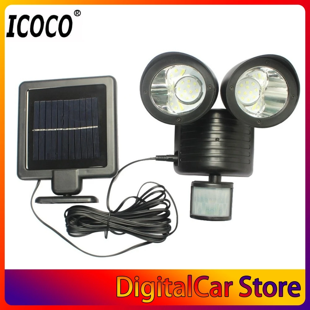 

ICOCO 22LED Dual Security Detector Solar Spot Light Motion Sensor Floodlight Outdoor Wall Light for Garden Landscape