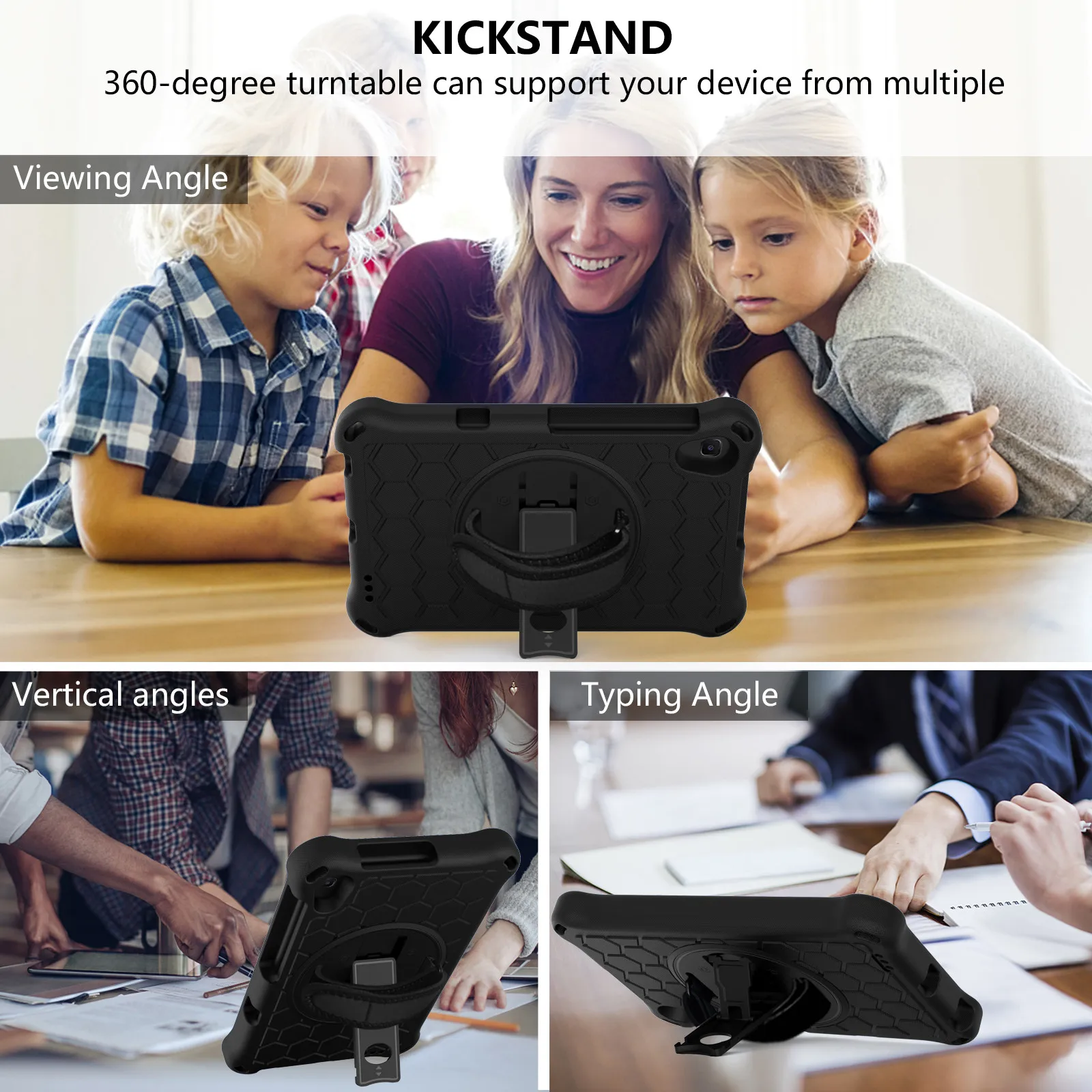

Kids Case for Huawei MediaPad M6 8.4" Case 360 Degree Rotating Stand, Hand Shoulder Strap Tablet Cover