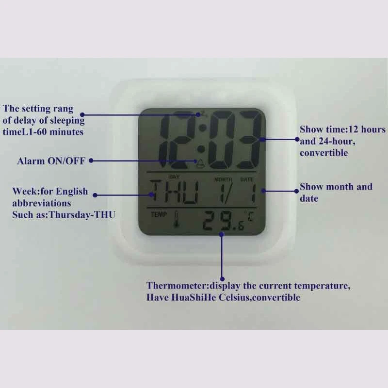 Персонализированный светодиодный Будильник красочный сенсорный светильник