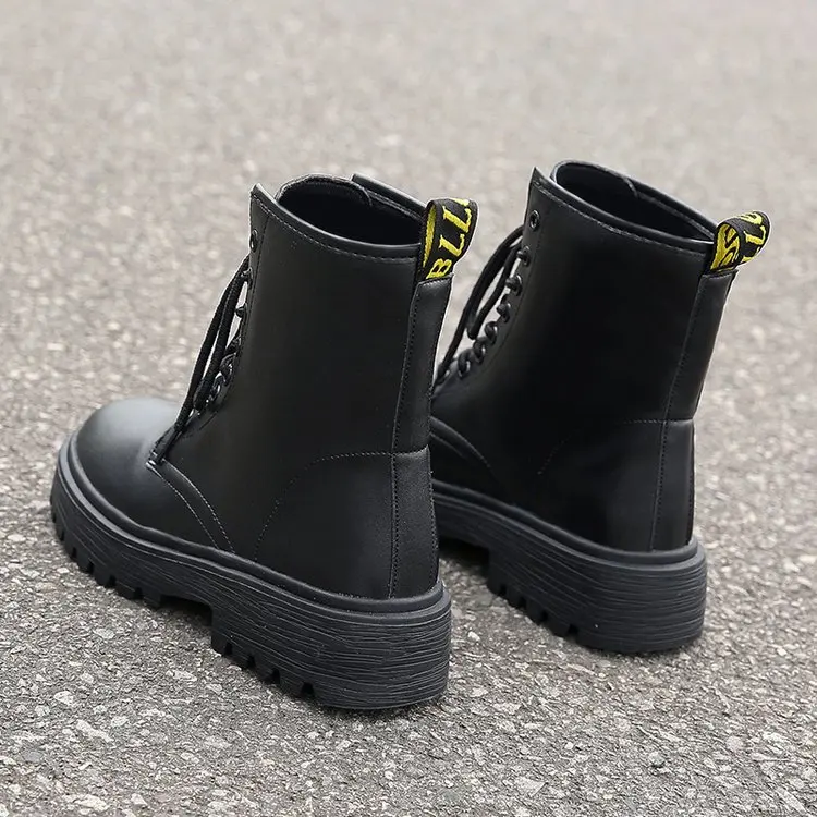 Женские ботильоны Черные Ботинки martin на толстой платформе женские ботинки из