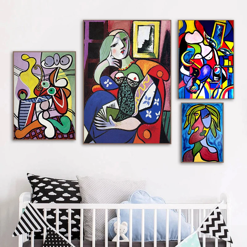 

Nordic Lady Picasso Abstract Canvas Painting Wall Art Decoration Cuadros Posters and Prints Home Decor Pictures