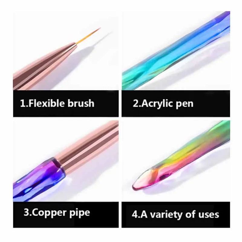 3 шт./компл. ноготь маникюрный-разные размеры контурная кисточка для рисования