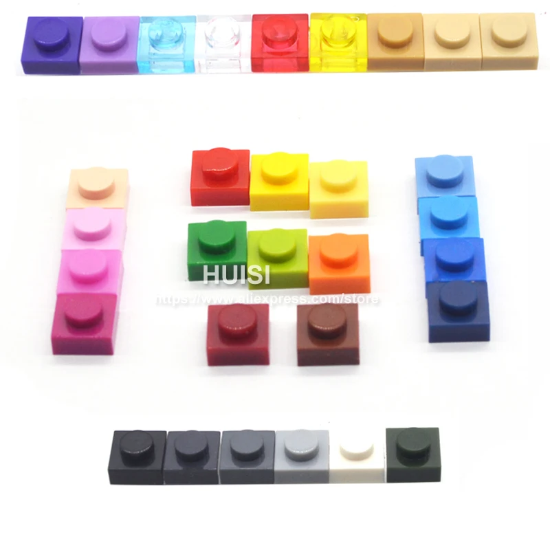Пластиковые строительные блоки совместимые с LEGOE Bircks пластина 1x1 1 1*1 креативные DIY