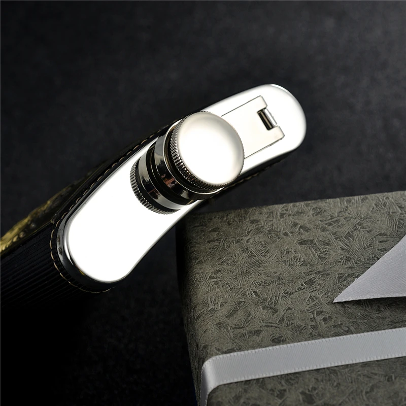 Фляжка для виски GENNISSY с принтом в виде узора черная упакованная кожу фляжка из