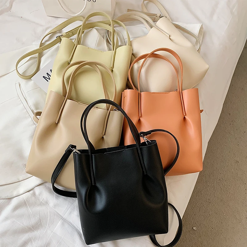 

Shoulder Bag Large Capacity Women Shopping Handbag Female Designer PU Leather Bag White Waterproof Daily Travel Bag Big