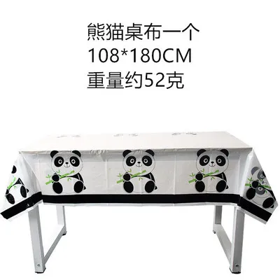 

108*180cm Cartoon Nature Panda Party Table Cover Christmas Tablecloth Baby Shower Birthday Anniversaire Disposable Tableware