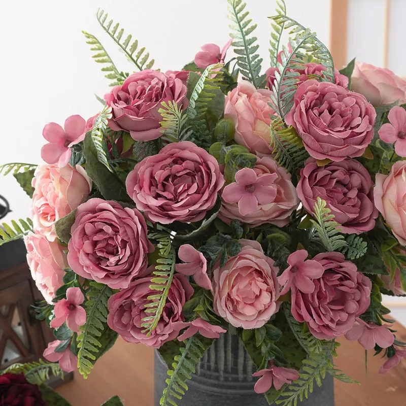 Пион Шелковый винтажный для украшения Рождественское украшение 2022 дома