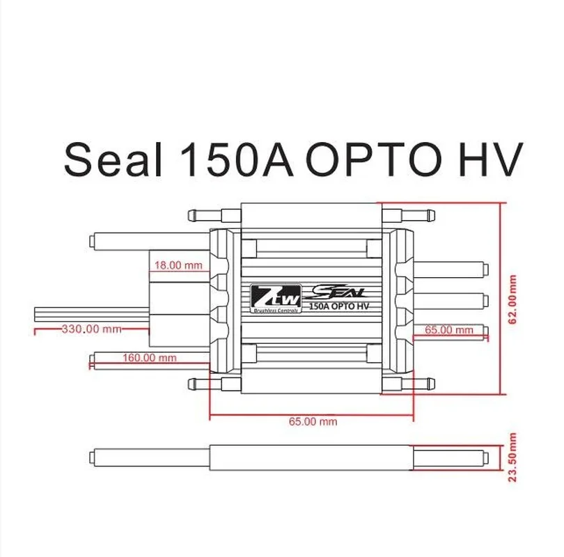 

ZTW SEAL 150A OPTO HV 160A SBEC brushless ESC Great performance for RC boat