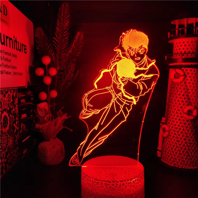 Yu Hakusho Yusuke Urameshi аниме 3d иллюзия Лампа светодиодный светильник для спальни Декор 7/16 Красочный ночник для детей манга подарки