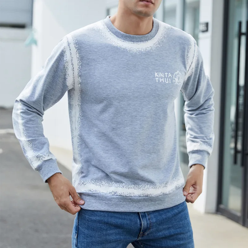 

Футболка мужская с длинным рукавом и мультяшным принтом, пуловер с круглым вырезом, Повседневная рубашка, уличная одежда на весну и осень