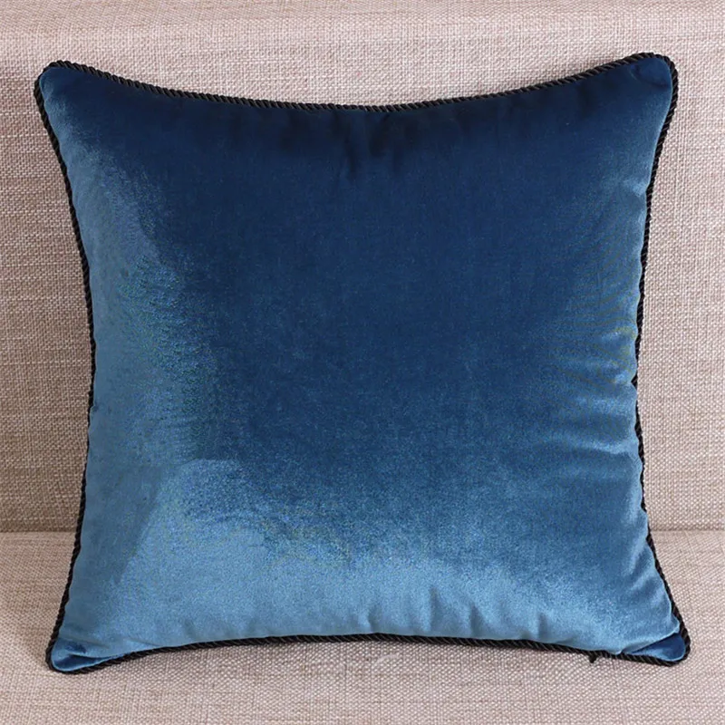 Однотонная черная искусственная мягкая бархатная наволочка чехол для подушки