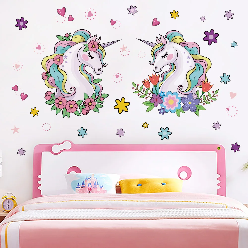 Наклейки на стены в виде единорога наклейка стену форме декор сердца цветок день